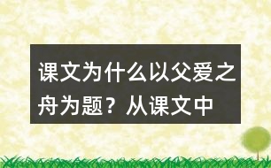 課文為什么以“父愛之舟”為題？從課文中找出相關(guān)的語句說說你的理解。