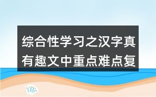 綜合性學(xué)習(xí)之漢字真有趣文中重點(diǎn)難點(diǎn)復(fù)習(xí)筆記