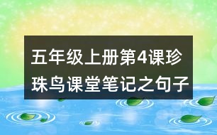 五年級(jí)上冊(cè)第4課珍珠鳥課堂筆記之句子解析