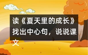 讀《夏天里的成長》找出中心句，說說課文是怎樣圍繞這句話來寫的。