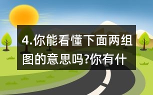 4.你能看懂下面兩組圖的意思嗎?你有什么發(fā)現(xiàn)?