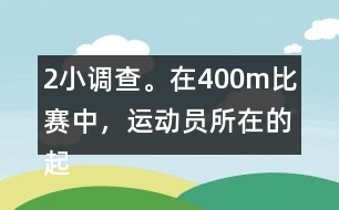 （2）小調(diào)查。在400m比賽中，運動員所在的起跑線位置是不一樣的，你知道這是為什么嗎？