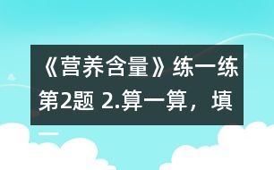 《營養(yǎng)含量》練一練第2題 2.算一算，填一填。