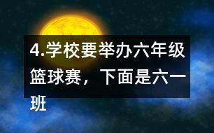 4.學校要舉辦六年級籃球賽，下面是六（一）班和了六（二）班代表隊陣容。