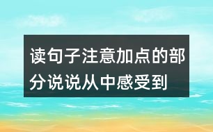 讀句子,注意加點(diǎn)的部分,說說從中感受到“我”怎樣的內(nèi)心世界。