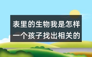 表里的生物我是怎樣一個(gè)孩子找出相關(guān)的句子