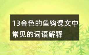 13金色的魚鉤課文中常見的詞語解釋