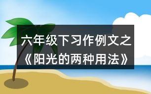 六年級(jí)下習(xí)作例文之《陽(yáng)光的兩種用法》課堂解讀