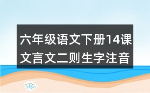 六年級(jí)語(yǔ)文下冊(cè)14課文言文二則生字注音考前練習(xí)