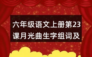 六年級(jí)語文上冊(cè)第23課月光曲生字組詞及詞語理解