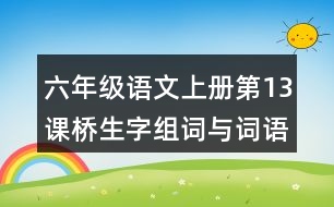 六年級語文上冊第13課橋生字組詞與詞語理解