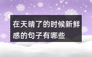 在天晴了的時候新鮮感的句子有哪些