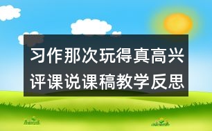 習(xí)作：那次玩得真高興評(píng)課說(shuō)課稿教學(xué)反思點(diǎn)評(píng)