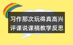 習作：那次玩得真高興評課說課稿教學反思