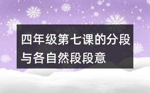 四年級第七課的分段與各自然段段意