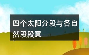 四個太陽分段與各自然段段意