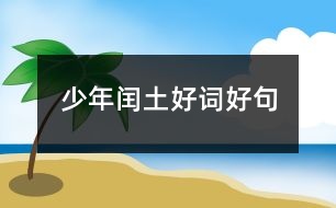 少年閏土好詞好句