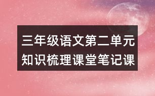 三年級(jí)語文第二單元知識(shí)梳理課堂筆記課文回顧