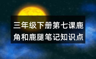 三年級下冊第七課鹿角和鹿腿筆記知識點