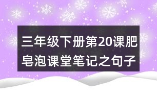 三年級下冊第20課肥皂泡課堂筆記之句子解析