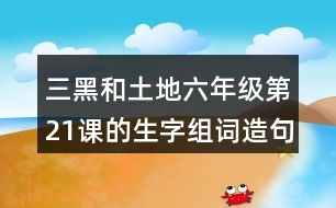 三黑和土地六年級第21課的生字組詞造句