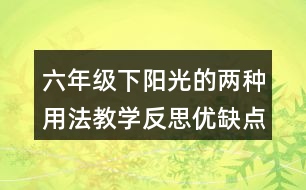 六年級下陽光的兩種用法教學(xué)反思優(yōu)缺點