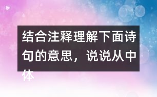 結(jié)合注釋理解下面詩(shī)句的意思，說(shuō)說(shuō)從中體會(huì)到什么？