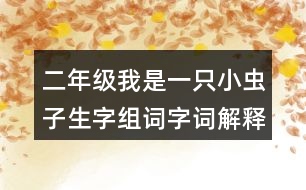 二年級我是一只小蟲子生字組詞字詞解釋