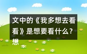 文中的《我多想去看看》是想要看什么？想去做什么？