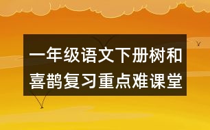 一年級語文下冊樹和喜鵲復習重點難課堂筆記