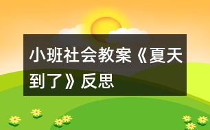 小班社會(huì)教案《夏天到了》反思