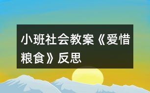 小班社會教案《愛惜糧食》反思