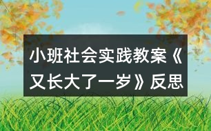 小班社會實踐教案《又長大了一歲》反思