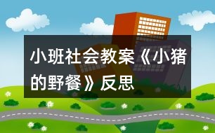 小班社會(huì)教案《小豬的野餐》反思