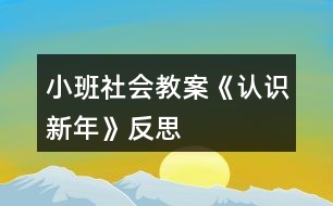 小班社會(huì)教案《認(rèn)識(shí)新年》反思