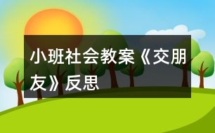 小班社會教案《交朋友》反思