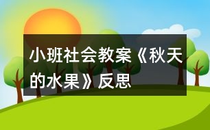 小班社會(huì)教案《秋天的水果》反思