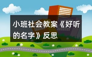 小班社會教案《好聽的名字》反思