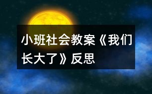 小班社會教案《我們長大了》反思