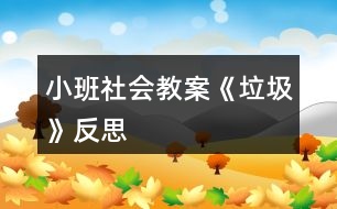 小班社會(huì)教案《垃圾》反思