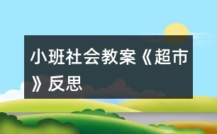 小班社會教案《超市》反思