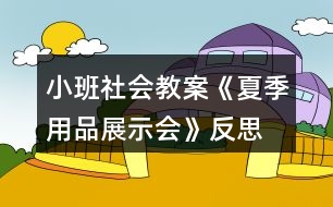 小班社會教案《夏季用品展示會》反思