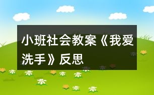 小班社會教案《我愛洗手》反思