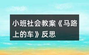 小班社會教案《馬路上的車》反思