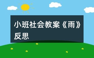 小班社會(huì)教案《雨》反思