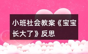 小班社會教案《寶寶長大了》反思