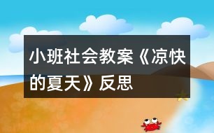 小班社會(huì)教案《涼快的夏天》反思