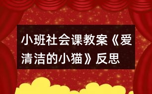 小班社會課教案《愛清潔的小貓》反思