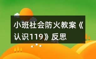 小班社會防火教案《認識119》反思