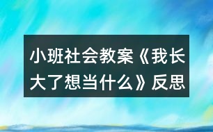 小班社會(huì)教案《我長(zhǎng)大了想當(dāng)什么》反思